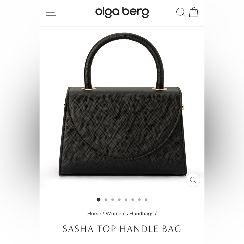 Olga Berg Black Sasha Top Handle Bag